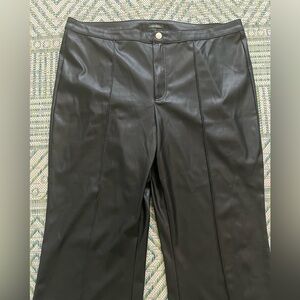Wild Fable Faux Black Leather Trouser Pants 18 Snap Closure Straight Leg VGUC